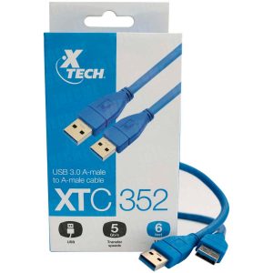 Cable X-Tech Extensión USB 3.0 6 Pies XTC-352/353