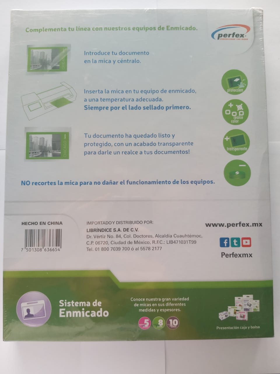 Lámina Tamaño Carta 8ML PQT50