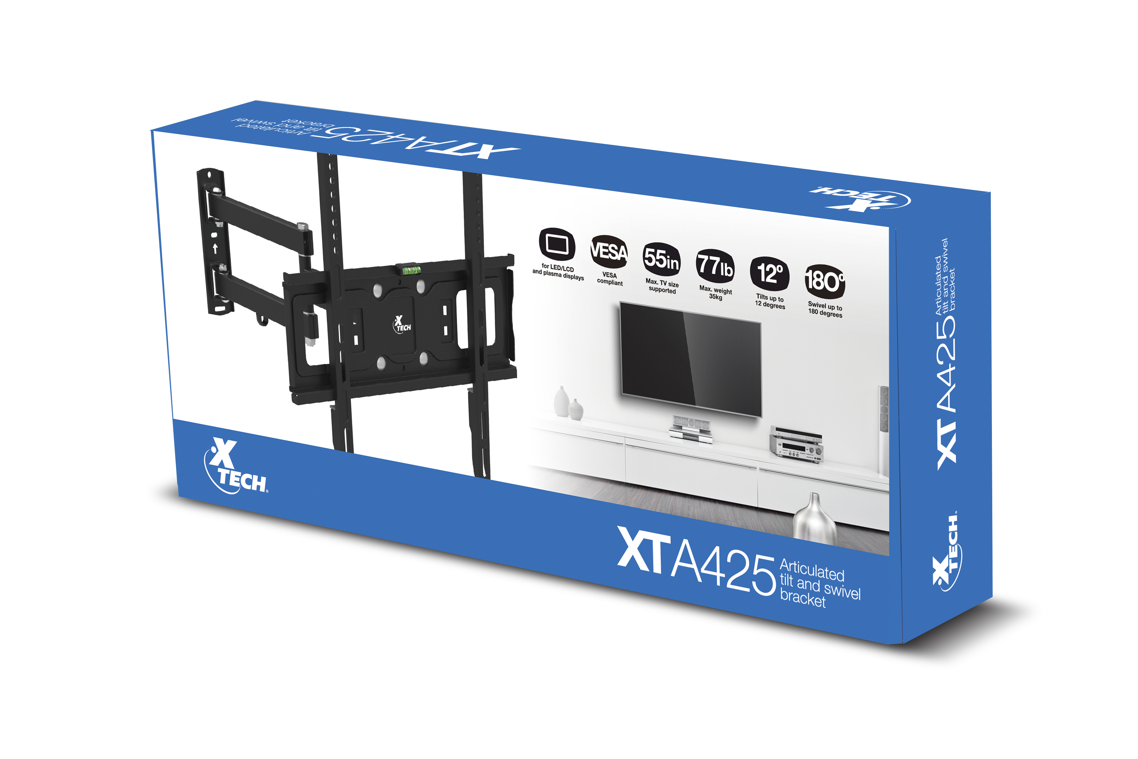 Bracket X-Tech XTA-425 con Brazo para TV de 32-55&quot; 77Lbs