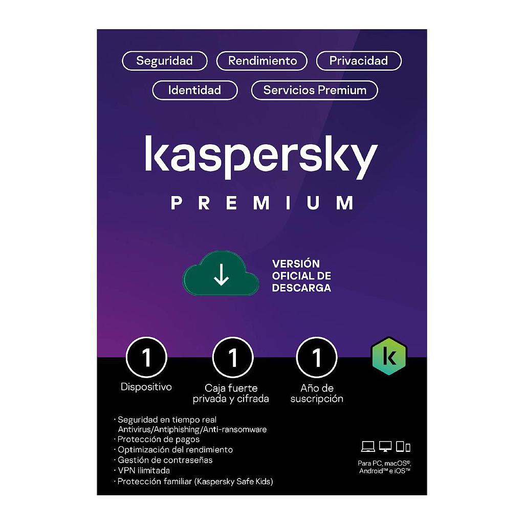 Antivirus Kaspersky Premium + Customer 1PC 1AÑO / Digital