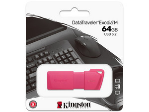 Memoria USB KINGSTON 64GB Exodia 3.2 Neon Pink