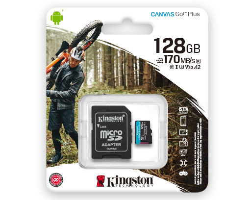 Memoria Micro SDXC KINGSTON 128GB Canvas Go Plus V30 Card