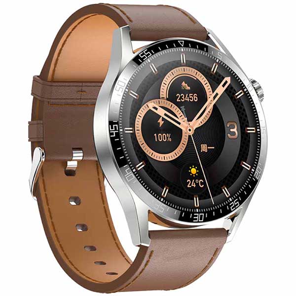 SmartWatch BROCS Hero / 45mm / 1.36″ LCD / 45mm, IP68, GPS (Pulsera Café Cuero)