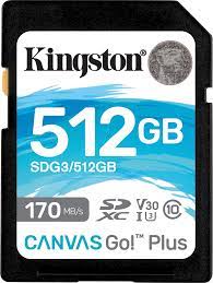 Memoria Micro KINGSTON SDXC 512GB Clase 10 Canvas Go Plus