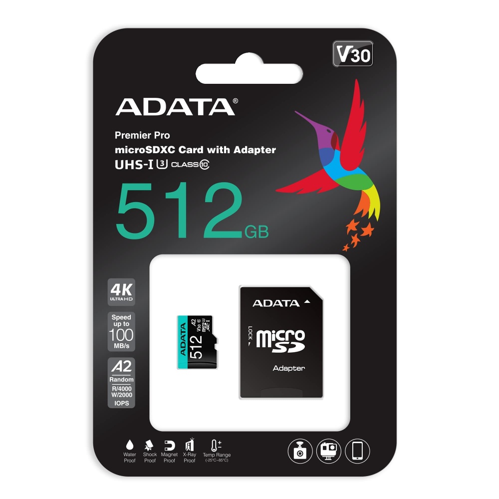 Memoria MICRO SD 512GB 4K V30 ADATA