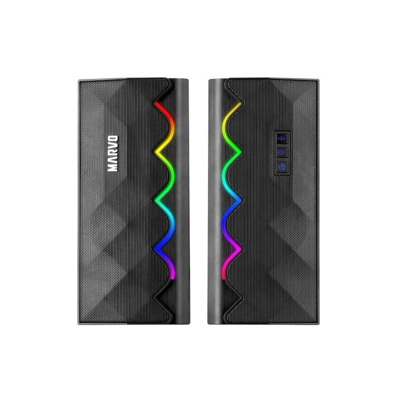 Bocinas MARVO Gaming 2.0 3W Inalámbrico RGB Negro