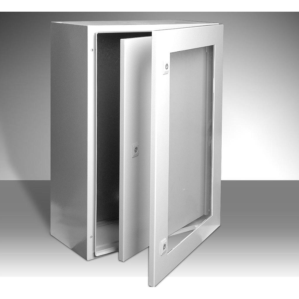 Caja de plástico para Montaje en pared con Puerta de Vidrio 40x30x20cm  IP65, anti corrosión y humedad, gris, Tibox