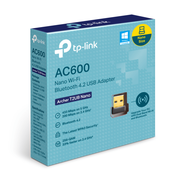 Adaptador Tp-Link USB de Red Wi-Fi y Bluetooth ARCHER T2UB 4.2