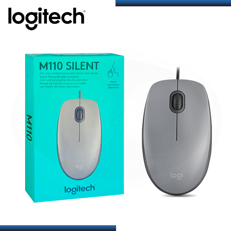 Mouse LOGITECH Alámbrico M110 Silent Gris