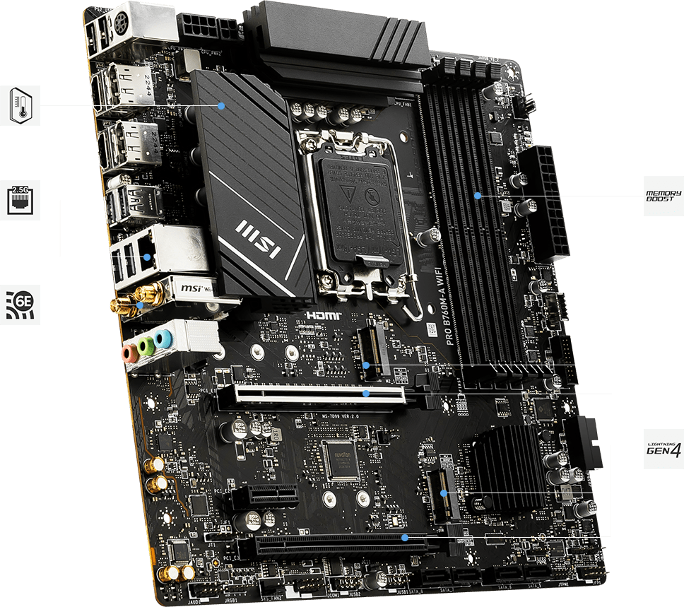 Motherboard MSI PRO B760M-P WIFI LGA1700 DDR5