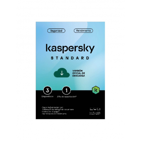 Antivirus Kaspersky STANDAR 3 Dispositivos 1 Año