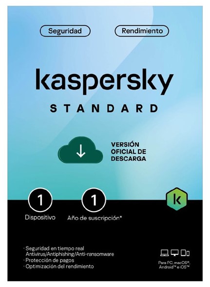 Antivirus KASPERSKY STANDARD / digital / 1 dispositivo / 1 año