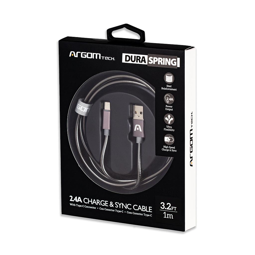 Cable ARGOM Tipo C a USB 1Metro gris