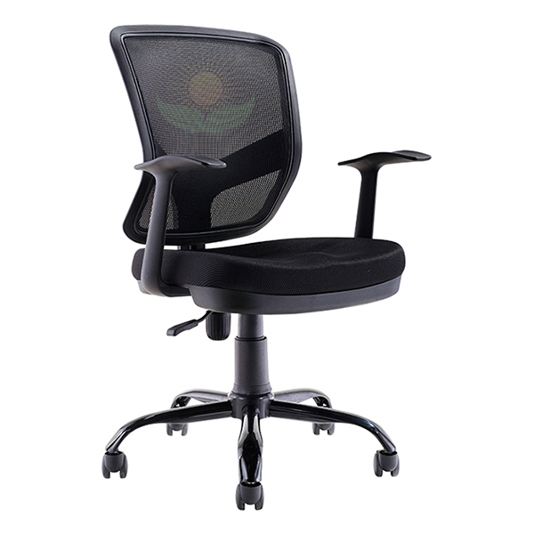 Silla Secretarial con Respaldo de Malla y  brazos