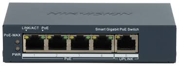 Switch HIKVISION 4 puertos PoE / 1 puerto Gigabit RJ45