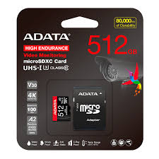 Memoria MICRO SD 512GB 4K V30 ADATA / HIGH ENDURANCE