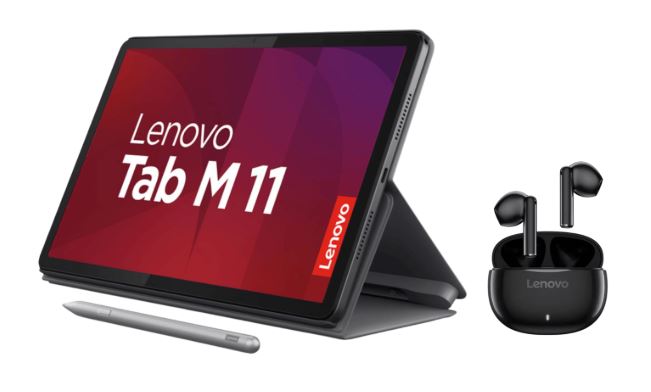 Tablet Lenovo Tab M11 con Folio, Pen Plus y Audífonos E310, 11" LTE, 8GB, 128GB (Gris)