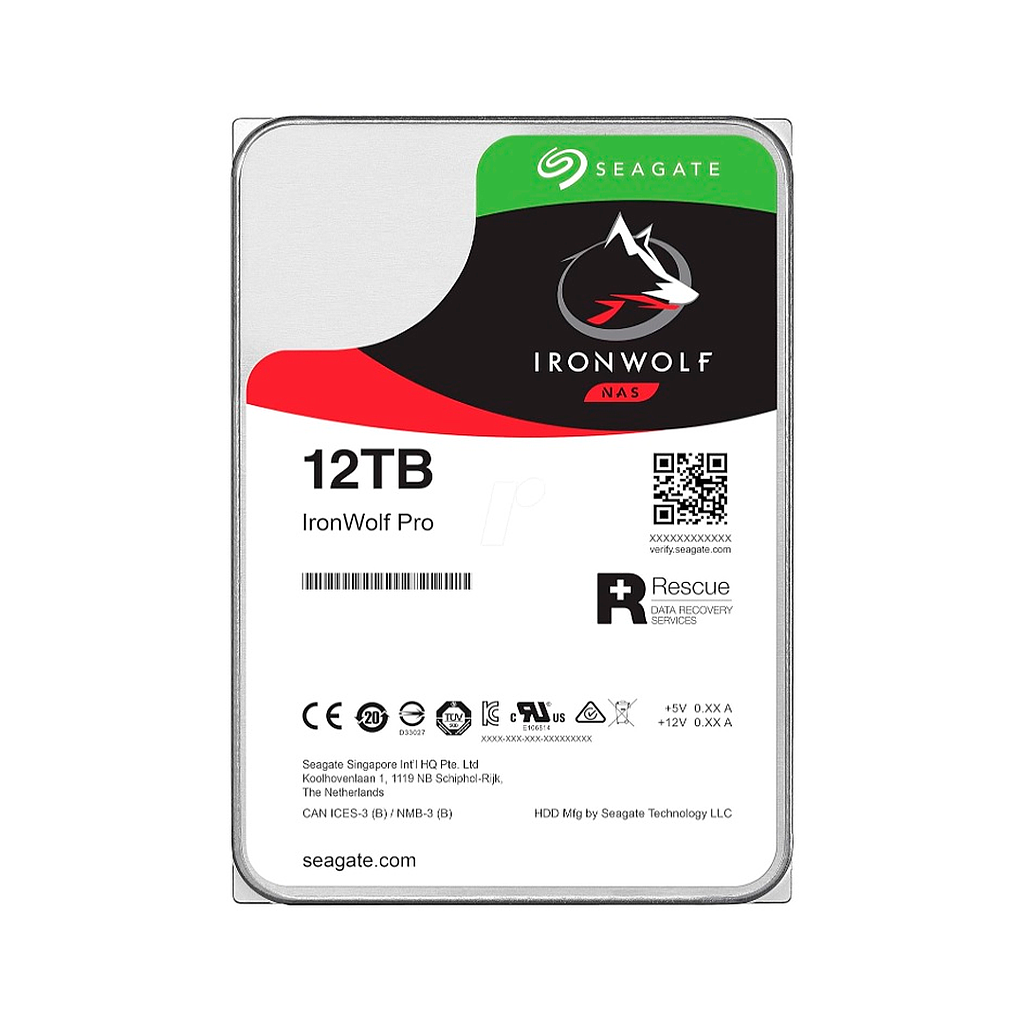 Disco Duro Interno Seagate IronWolf / NAS / 12TB 3.5" 7200RPM