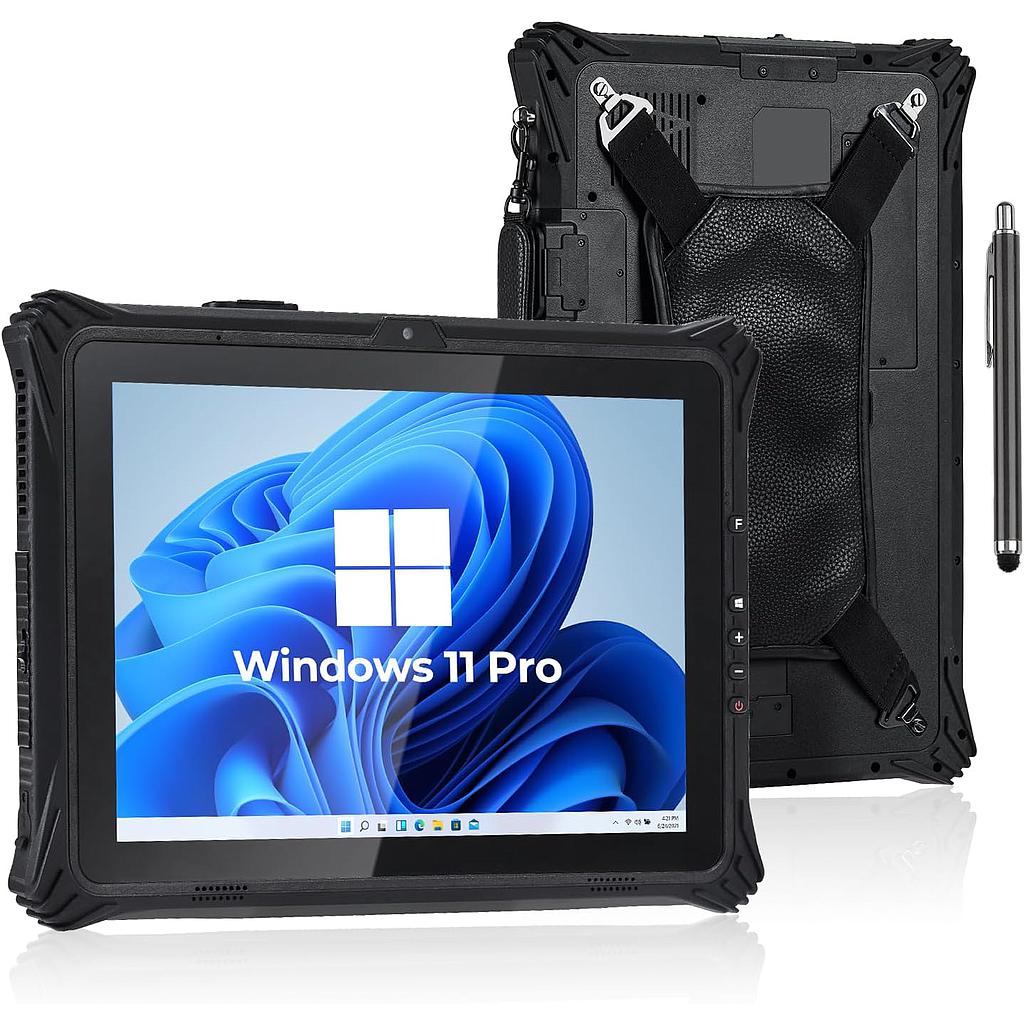 Tablet Windows MUNBYN resistente IRT09, Windows 11 Pro de 12.2 pulgadas, Intel N5105, SSD reemplazable de 16 GB+128 GB, 4G LTE, baterías duales e intercambiables en caliente
