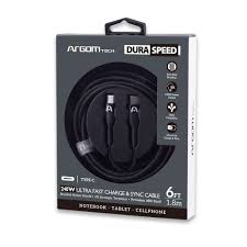 Cable ARGOM Tipo C a Tipo C 240W 1.8M. Carga Ultrarrápida