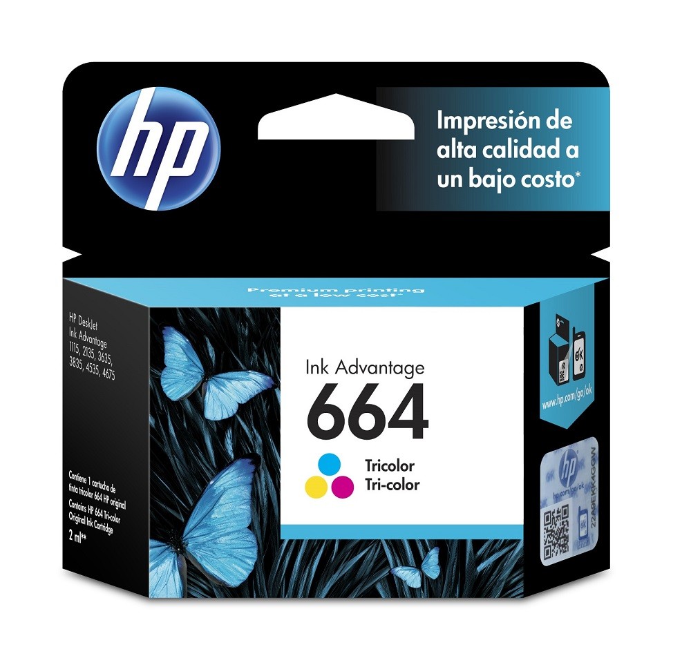 Cartucho HP 664 Tri-Color Original