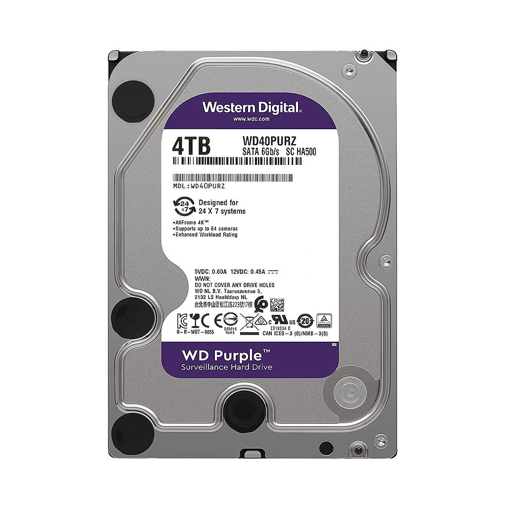 Disco Duro Interno WesternDigital Púrpura 4TB 3.5" 5400RPM