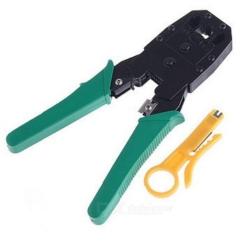 Ponchadora E-Touch RJ45 Estándar Verde con Pelador de Cable