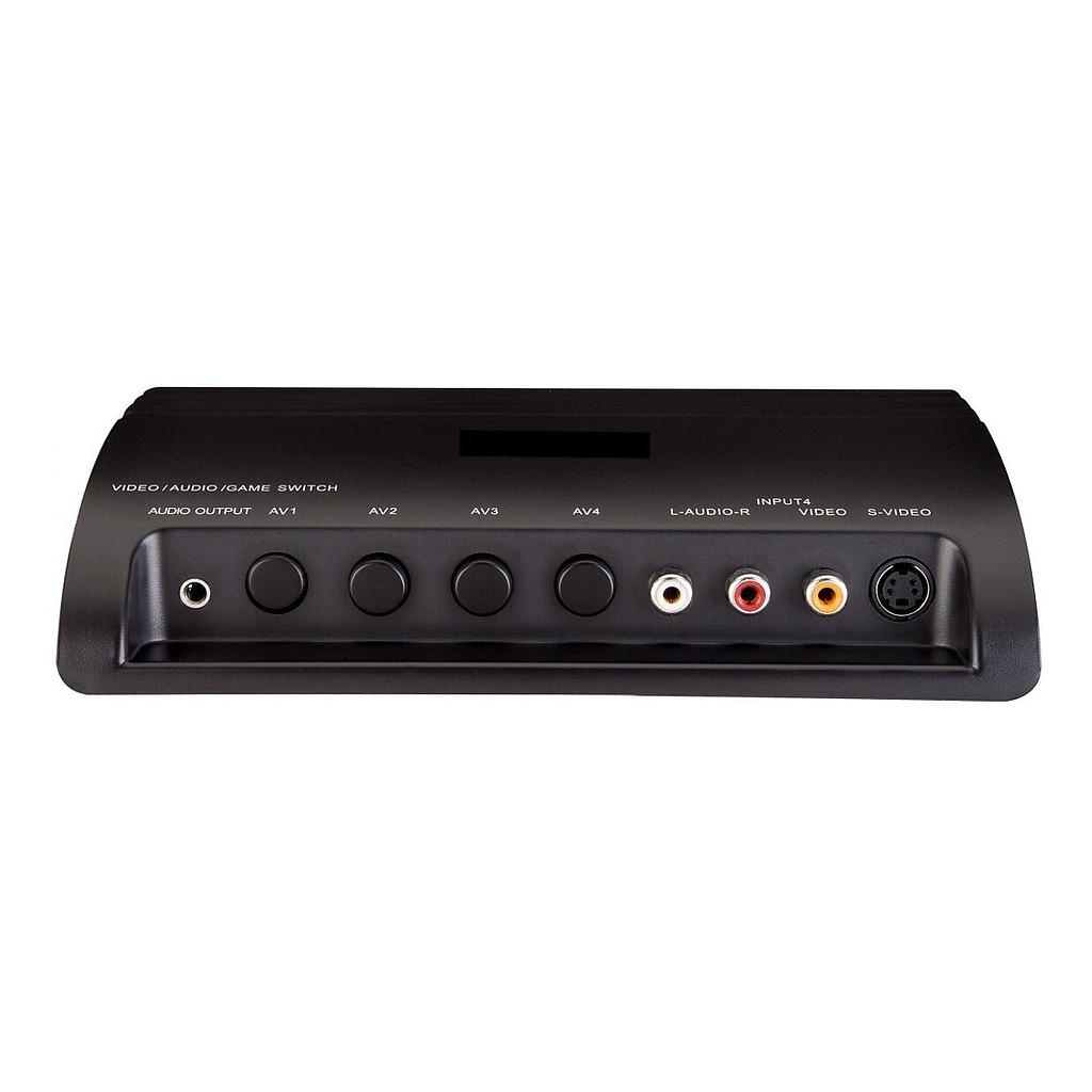 Switch ABCD STEREN de Audio y Video con Conectores RCA y S-Video