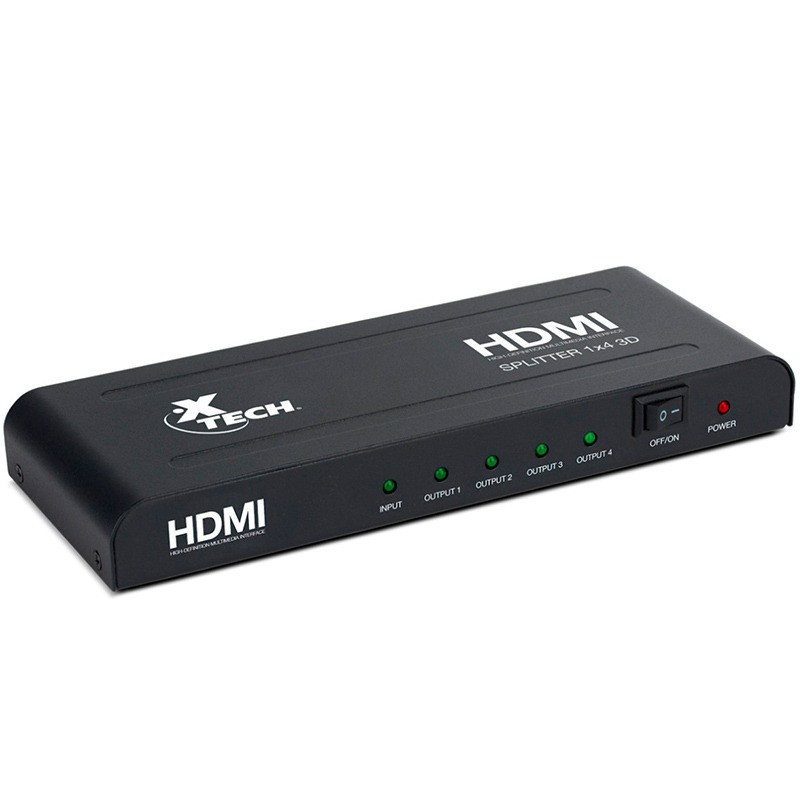 Splitter HDMI X-Tech 1 Entrada 4 Salidas 1080P