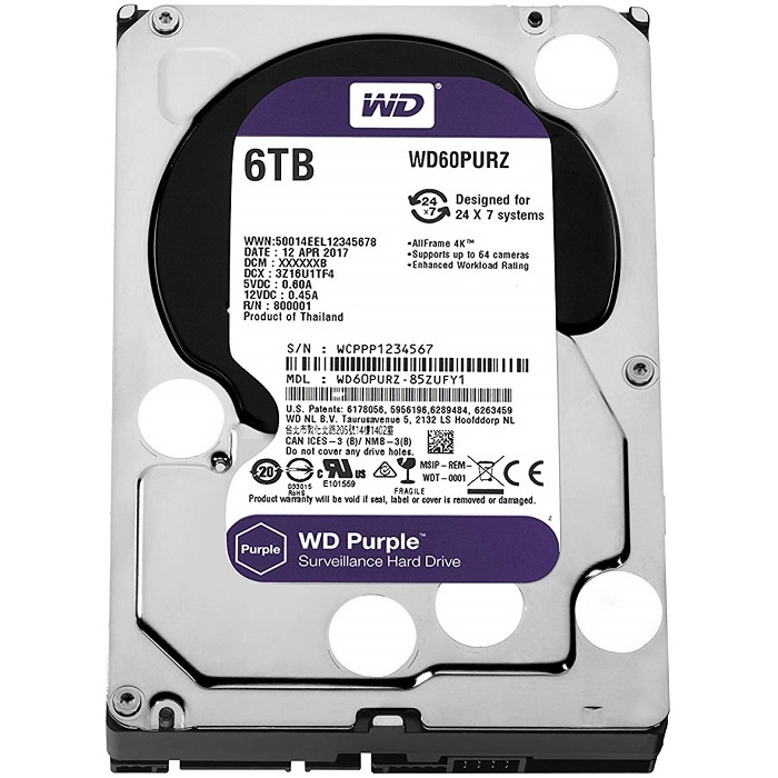 Disco Duro Interno WesternDigital Púrpura 6TB 3.5&quot; 5400RPM