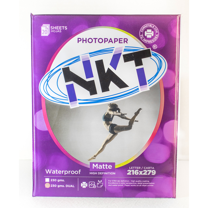 Papel Fotográfico NKT Carta 230GM Matte 20 Hojas