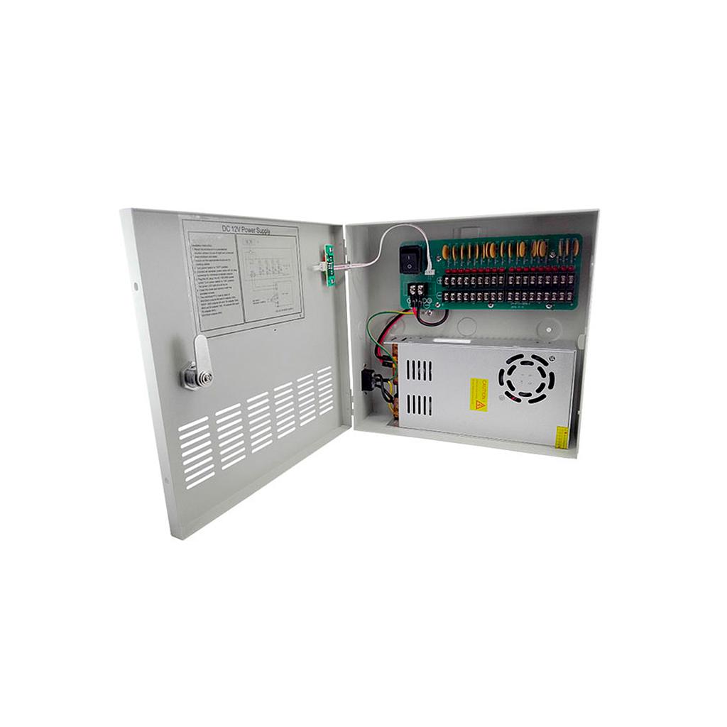 Fuente de poder p/18 cámaras, 12V20A