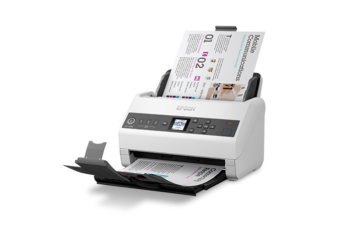 Escáner EPSON WorkForce DS-730N / Duplex / LAN / 40ppm / 80ipm / Hasta 4,500 páginas al día