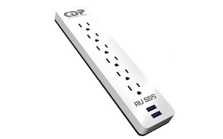Regleta CDP 5 Salidas 3USB Supresor de Picos / 1250W