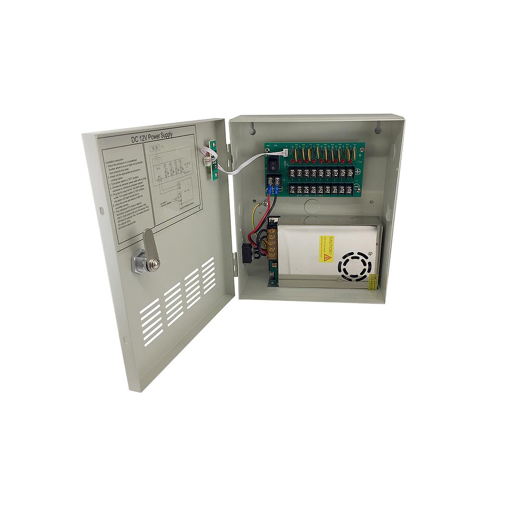 Fuente de Poder p/9 Cámaras 12V10A