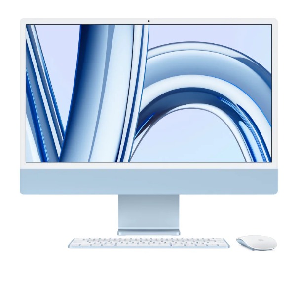 Apple iMac con Pantalla 24&quot; Retina 4.5K / Chip M3 / 8GB RAM / 256GB SSD / Azul / Teclado Español