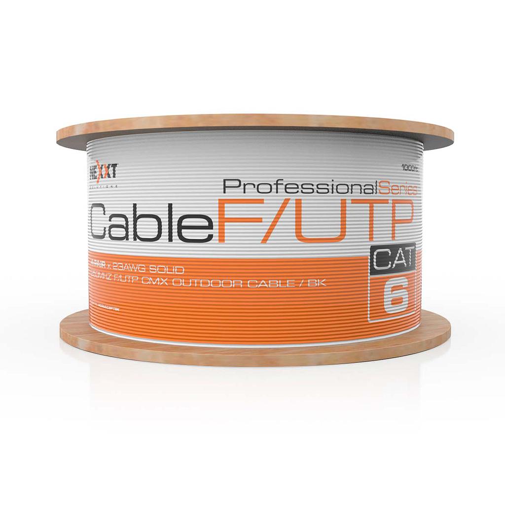 Bobina de Cable de Red Nexxt Blindado F/UTP Cat6 Color Negro / Exterior