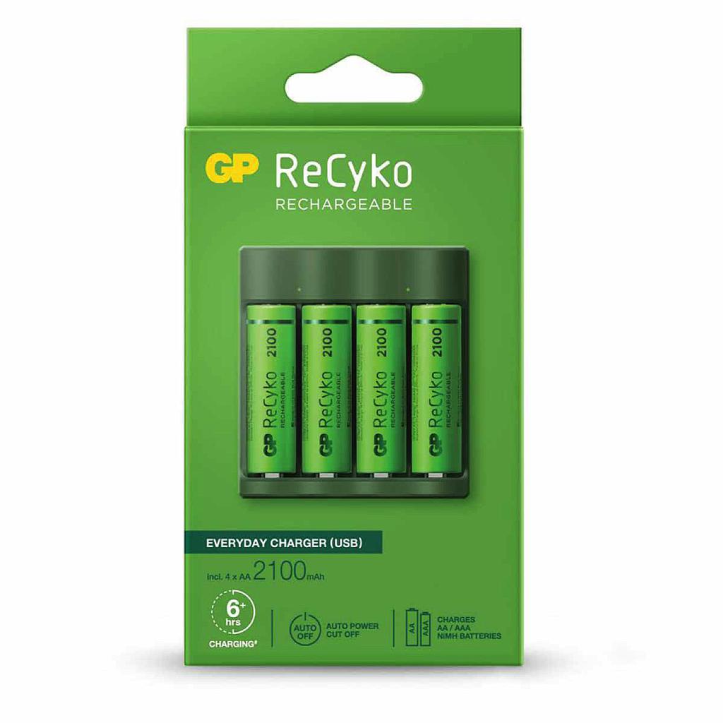 Cargador de Baterías GP ReCyKo  AA 2100MAh +4 pcs