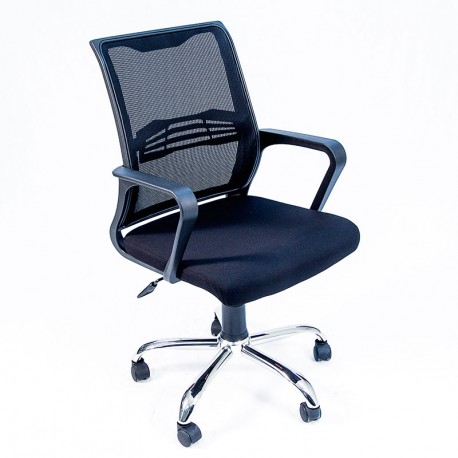 Silla Secretarial con Respaldo de Malla y brazos