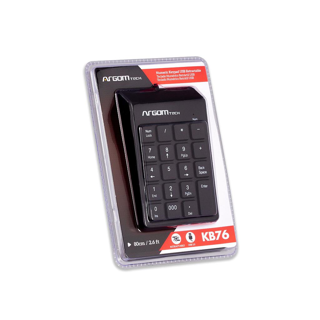 Teclado Numérico ARGOM Retráctil USB