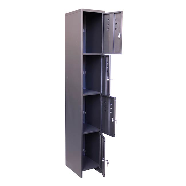 Locker de 4 puertas Negro con chapa / bajo pedido 20 días