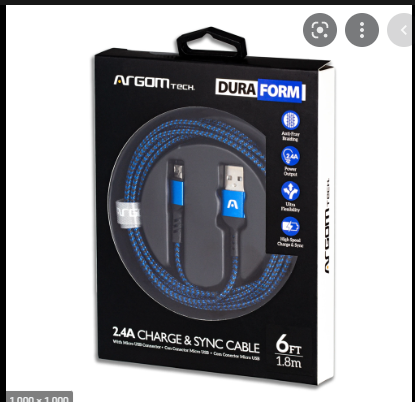 Cable USB A Micro USB ARGOM 1.8 metros Azul