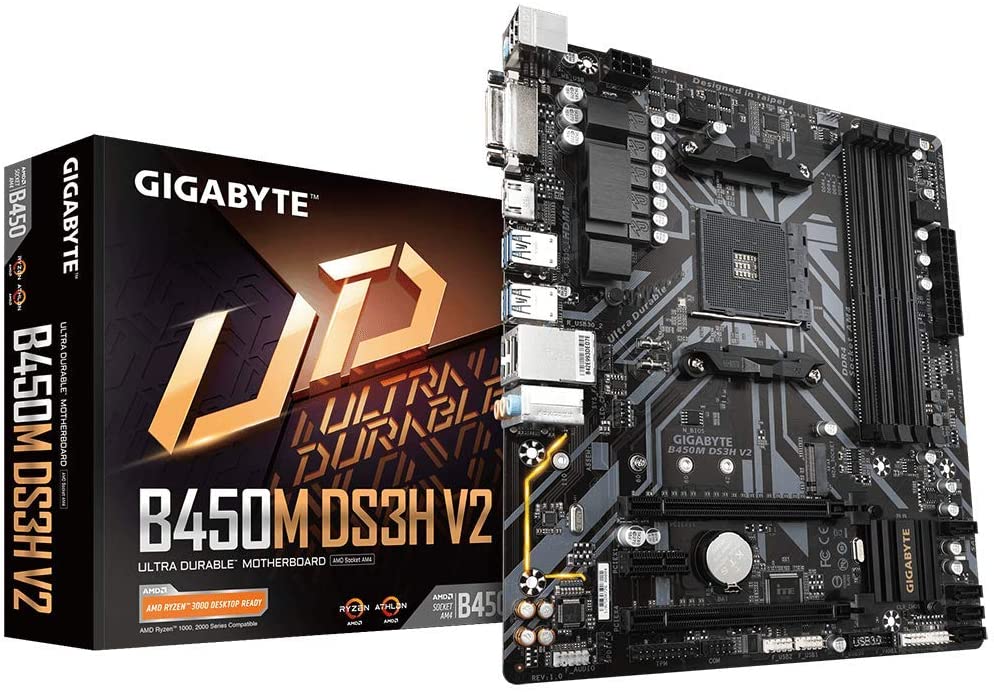 Motherboard GIGABYTE B450M DS3H V2 AMD Socket AM4 4XDDR4