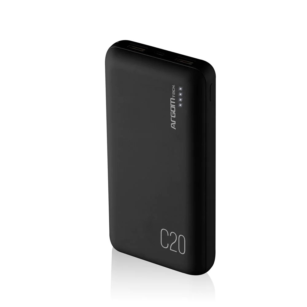 Banco de Carga PowerBank C20 20000mAh 2USB Negro