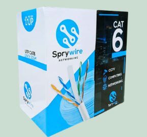 Bobina de Cable de Red SPRYWIRE Cat6 Exterior con Gel