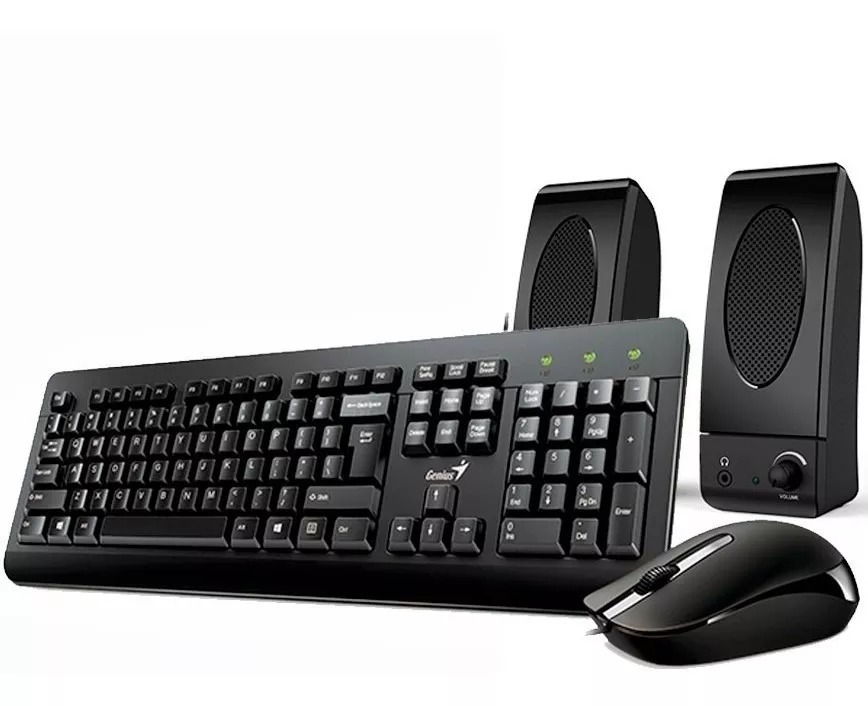 Combo RS GENIUS KMS U130 Teclado/Mouse/Bocinas/Alámbricos