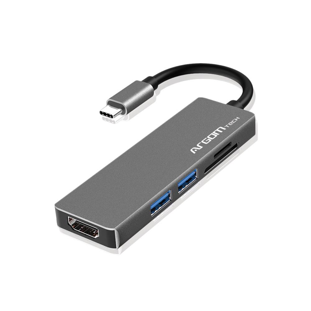 Hub ARGOM Tipo C 5 en ONEAXESS 1 3USB 3.0/1HDMI 4K/ 1 TIPO C