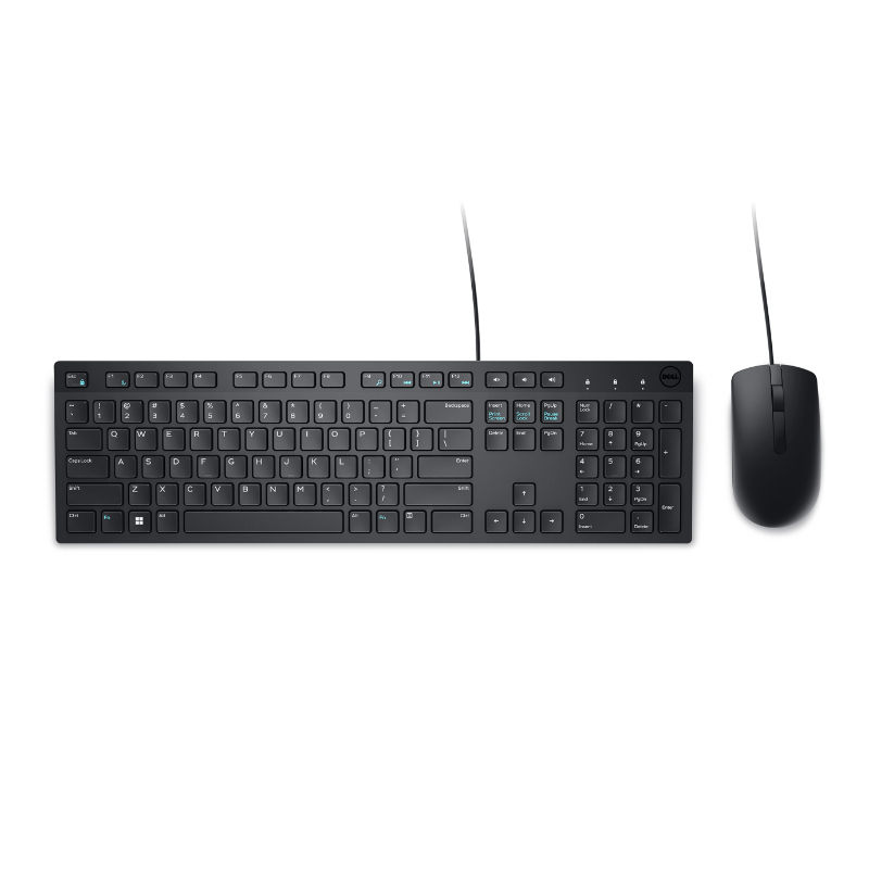 Combo Dell Teclado y Mouse Alámbrico KM300C Negro / Español