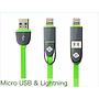 Cable USB E-Touch 2 en 1 Iphone6/Micro USB 1.8 Metros